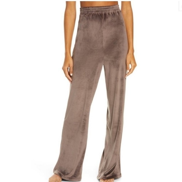 Skims Velour Wide-Leg Sweatpants Brown Large - Picture 1 of 7